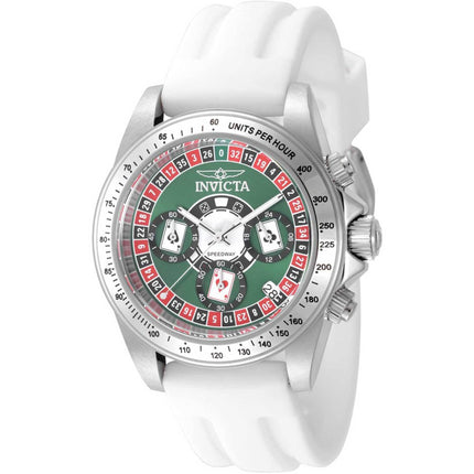 Invicta Men's Watch - Speedway Chronograph Green Dial White Silicone Strap | 50493 ,