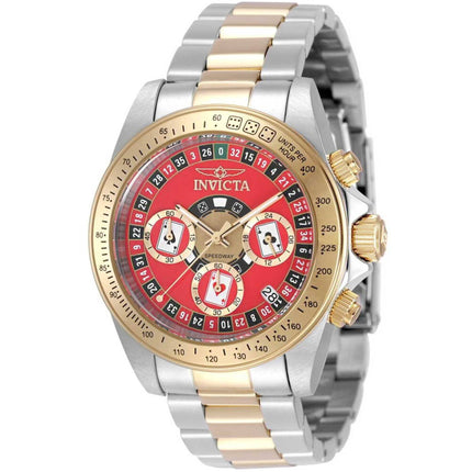 Invicta Men's Watch - Speedway Quartz Chronograph Red Dial Two Tone Bracelet | 50495 ,