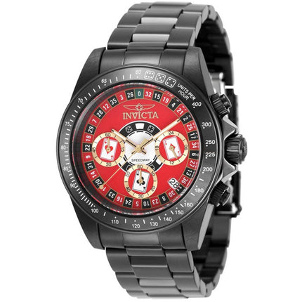 Invicta Men's Watch - Speedway Quartz Chronograph Red Dial Black Bracelet | 50497 ,
