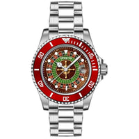 Invicta Men's Watch - Pro Diver Black, Green, Red Dial Silver Tone Bracelet | 50519 ,