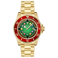 Invicta Men's Watch - Pro Diver Green and Red Dial Yellow Gold Bracelet | 50522 ,