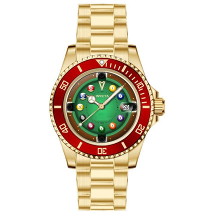 Invicta Men's Watch - Pro Diver Green and Red Dial Yellow Gold Bracelet | 50522 ,
