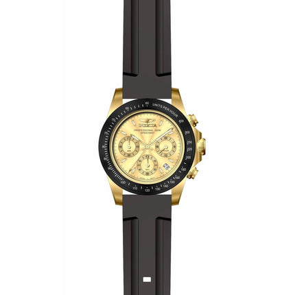 Invicta Men's Watch - Speedway Chronograph Gold Tone Dial Black Silicone Strap | 50761 ,
