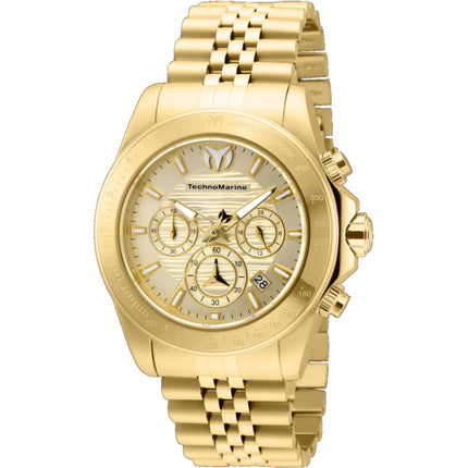 Technomarine Men's Watch - Manta Ray Chronograph Gold Tone Dial Bracelet | TM-219022 ,