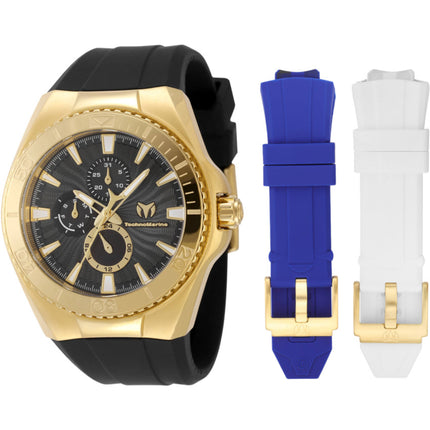 Technomarine Men's Watch - Cruise California Black Dial Silicone Strap | TM-124019 ,