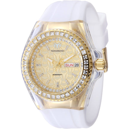 Technomarine Women's Watch - Cruise Monogram Gold Dial Silicone Strap | TM-125040 ,