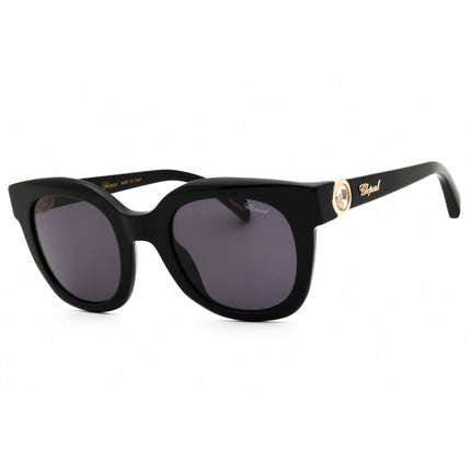 Chopard Women's Sunglasses - Shiny Black Acetate Round Full Rim Frame | SCH335S 0700 ,