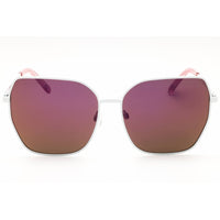 Fila Women's Sunglasses - White/Pink Metal Rectangular Full Rim Frame | SFI393 695X ,