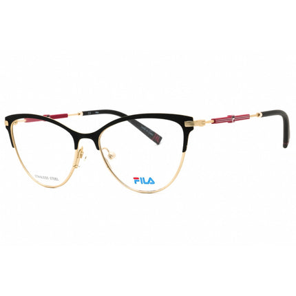 Fila Women's Eyeglasses - Black/Gold Metal Cat Eye Shape Full Rim Frame | VFI187 0BKG ,