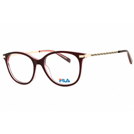 Fila Women's Eyeglasses - Burgundy/Gold Acetate Round Full Rim Frame | VFI264 01CK ,