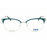Fila Women's Eyeglasses - Teal/Silver Metal Cat Eye Shape Full Rim Frame | VFI265 0E70 ,