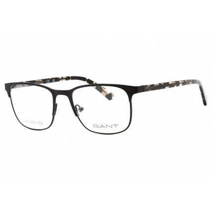 Gant Men's Eyeglasses - Matte Black Metal Full Rim Rectangular Frame | GA3249 002 ,