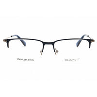 Gant Men's Eyeglasses - Matte Blue Metal Half Rim Rectangular Frame | GA50053 091 ,