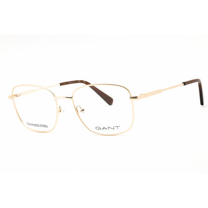 Gant Men's Eyeglasses - Pale Gold Metal Full Rim Rectangular Frame | GA50069 032 ,