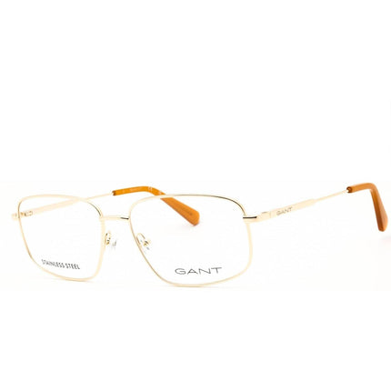 Gant Men's Eyeglasses - Pale Gold Metal Full Rim Rectangular Frame | GA50097 032 ,