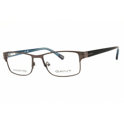 Gant Men's Eyeglasses - Matte Gunmetal/Blue Rectangular Full Rim Frame | GA3084 009 ,