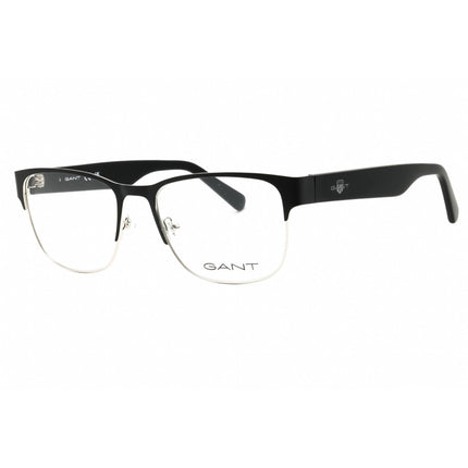Gant Men's Eyeglasses - Matte Black Metal Rectangular Full Rim Frame | GA50018 002 ,