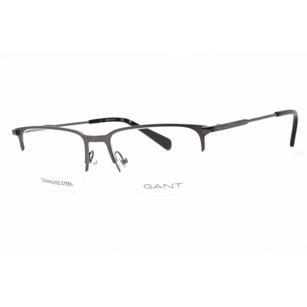 Gant Men's Eyeglasses - Matte Gunmetal Rectangular Shape Half Rim Frame | GA50053 009 ,