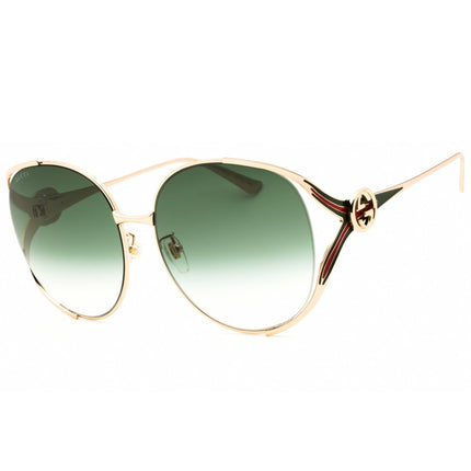 Gucci Women's Sunglasses - Gold Metal Oversized Shape Full Rim Frame | GG0225S 003 ,