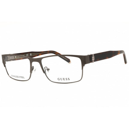 Guess Men's Eyeglasses - Matte Gunmetal Full Rim Rectangular Frame | GU50082 009 ,
