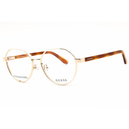 Guess Women's Eyeglasses - Pale Gold Metal Round Shape Full Rim Frame | GU50124 032 ,