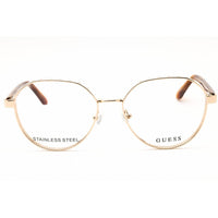 Guess Women's Eyeglasses - Pale Gold Metal Round Shape Full Rim Frame | GU50124 032 ,