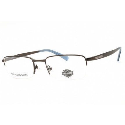 Harley Davidson Men's Eyeglasses - Matte Gunmetal Metal Half Rim Frame | HD50098 009 ,