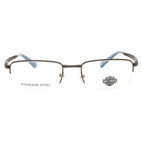 Harley Davidson Men's Eyeglasses - Matte Gunmetal Metal Half Rim Frame | HD50098 009 ,