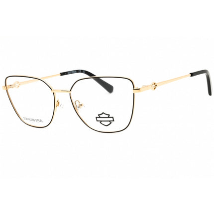 Harley Davidson Women's Eyeglasses - Shiny Black/Gold Metal Frame | HD50118 001 ,