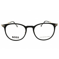 Hugo Boss Men's Eyeglasses - Black/Gold Acetate Round Full Rim Frame | 1483 02M2 00 ,