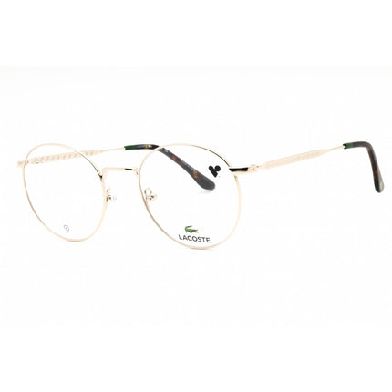 Lacoste Unisex Eyeglasses - Gold Color Metal Full Rim Round Shape Frame | L2308 714 ,