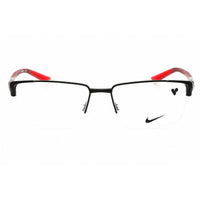 Nike Men's Eyeglasses - Satin Black/Matte Team Red Metal Half Rim Frame | 8054 006 ,