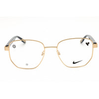 Nike Men's Eyeglasses - Satin Gold/Armory Navy Metal Oval Full Rim Frame | 8400 717 ,