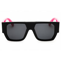 Philipp Plein Unisex Sunglasses - Shiny Black/Pink Rectangular Frame | SPP094M 700 ,