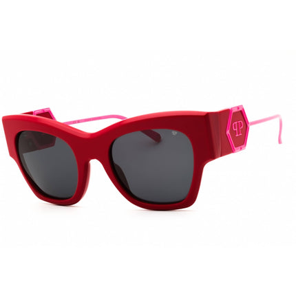 Philipp Plein Women's Sunglasses - Shiny Red/Pink Cat Eye Shape Frame | SPP120M 06Y6 ,