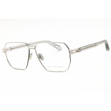 Philipp Plein Men's Eyeglasses - Palladium/Grey Metal/Acetate Frame | VPP114M 0H48 ,