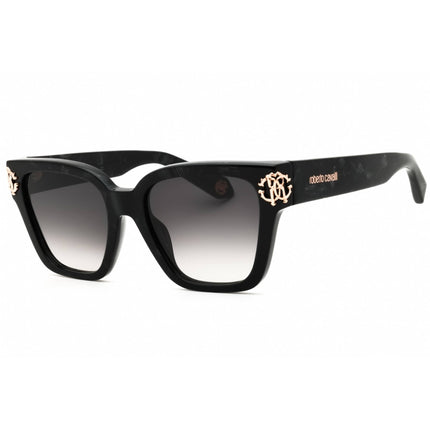 Roberto Cavalli Women's Sunglasses - Black Acetate Rectangular Frame | SRC066M 0981 ,
