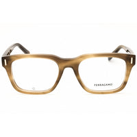 Salvatore Ferragamo Men's Eyeglasses - Striped Khaki Acetate Frame | SF2996 319 ,