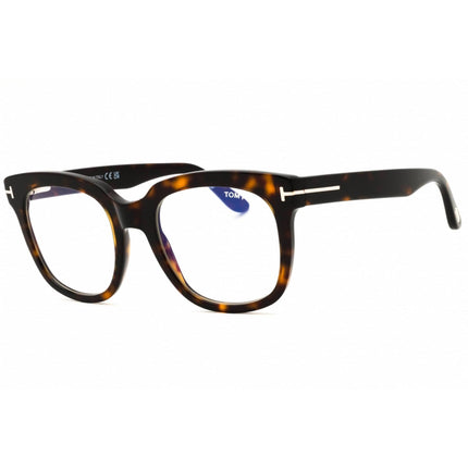 Tom Ford Women's Eyeglasses - Havana Acetate Rectangular Shape Frame | FT5537-B 52 ,