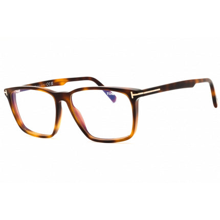 Tom Ford Men's Eyeglasses - Blonde Havana Acetate Rectangular Frame | FT5959-B 053 ,