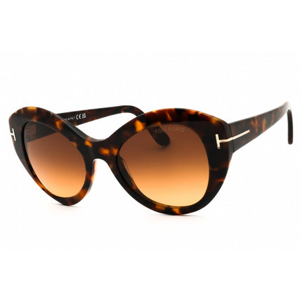 Tom Ford Women's Sunglasses - Dark Havana Acetate Cat Eye Full Rim Frame | FT1084 52F ,