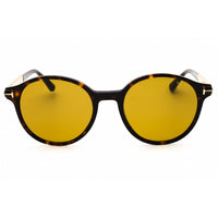 Tom Ford Men's Sunglasses - Dark Havana/Gold Plastic Round Full Rim Frame | FT1184 52H ,