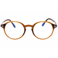Tom Ford Men's Eyeglasses - Shiny Dark Brown Acetate Round Shape Frame | FT5867-B 048 ,