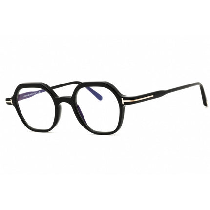 Tom Ford Men's Eyeglasses - Shiny Black Acetate Round Full Rim Frame | FT5900-B 48.5 ,