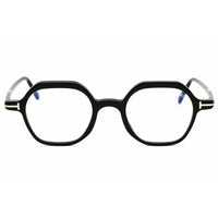 Tom Ford Men's Eyeglasses - Shiny Black Acetate Round Full Rim Frame | FT5900-B 48.5 ,