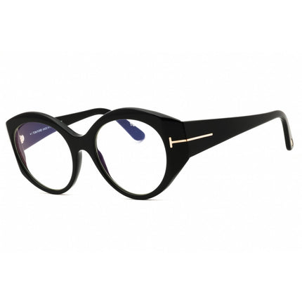 Tom Ford Women's Eyeglasses - Shiny Black Acetate Oval Full Rim Frame | FT5950-B 001 ,