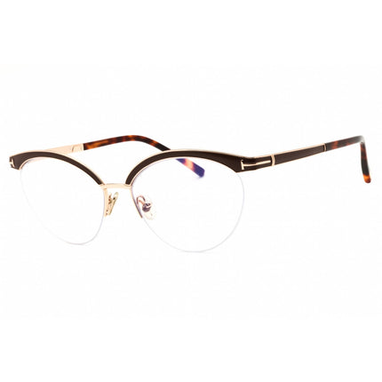 Tom Ford Women's Eyeglasses - Matte Light Brown/Gold Oval Shape Frame | FT5983-B 046 ,