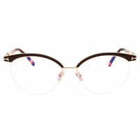 Tom Ford Women's Eyeglasses - Matte Light Brown/Gold Oval Shape Frame | FT5983-B 046 ,