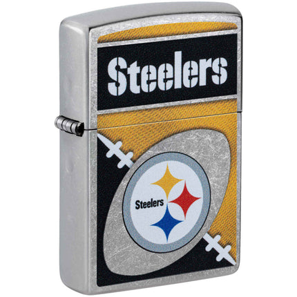 Zippo Windproof Pocket Lighter - NFL Pittsburgh Steelers Chrome Logo Design | 46461 ,