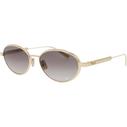 Dior Women's Sunglasses - Shiny Gold Metal Oval Shape Full Rim Frame | CD40209U 10B ,